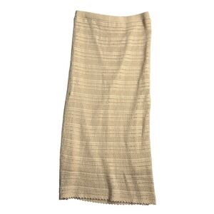 Freshman 1996 Cream Crochet Maxi‎ Skirt Boho Festival Size L